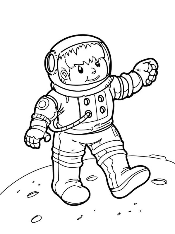 Nakreslete Astronaut snadný u dětí omalovánka