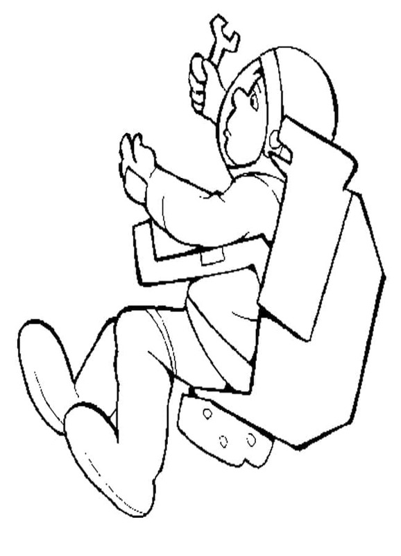 Nakreslete Astronaut zdarma pro děti omalovánka