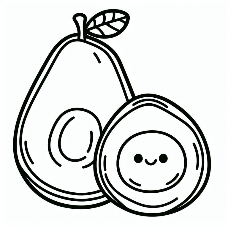 Nakreslete Avokádo k vytisknutí omalovánka