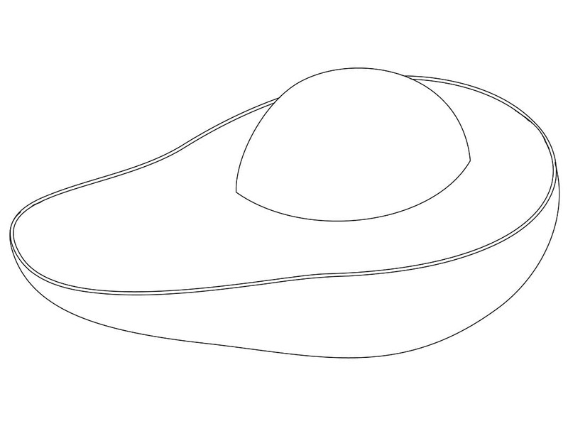 Nakreslete Avokádo prostý tisknutelné omalovánka