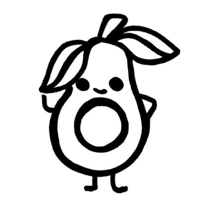 Nakreslete Avokádo prostý omalovánka