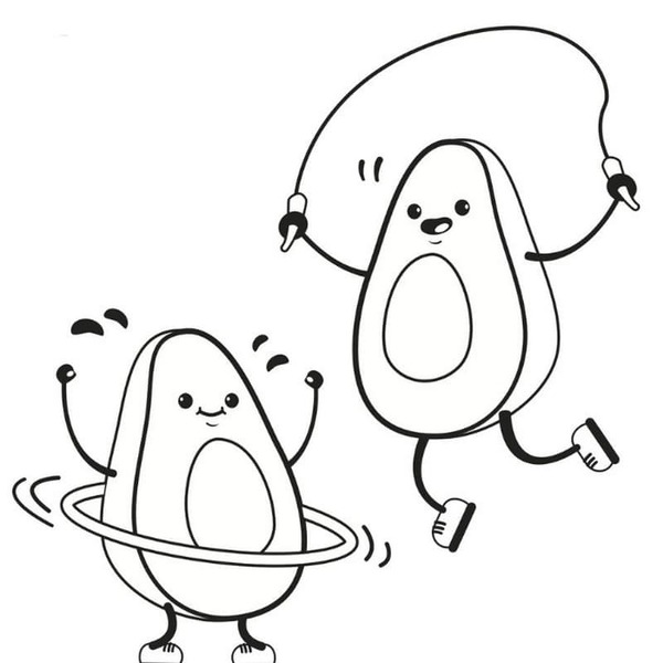 Nakreslete Avokádo snadný u dětí omalovánka