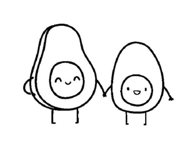 Nakreslete Avokádo tisknutelné pro děti omalovánka