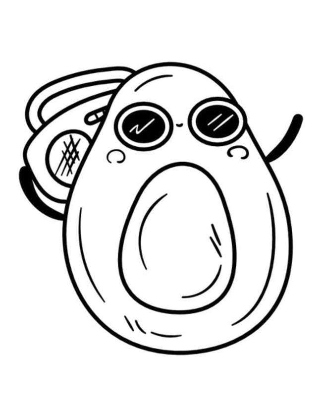 Nakreslete Avokádo základní tisknutelné omalovánka