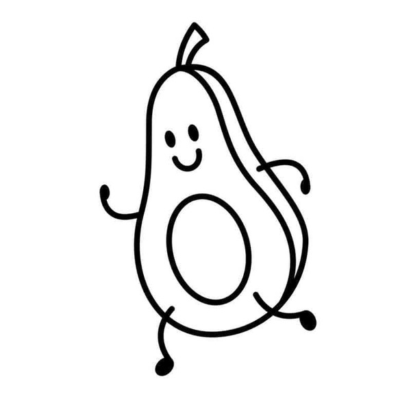 Nakreslete Avokádo zdarma základní omalovánka