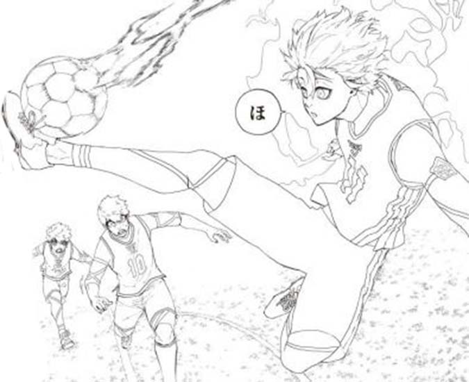 Nakreslete Blue Lock tisknutelné pro děti omalovánka