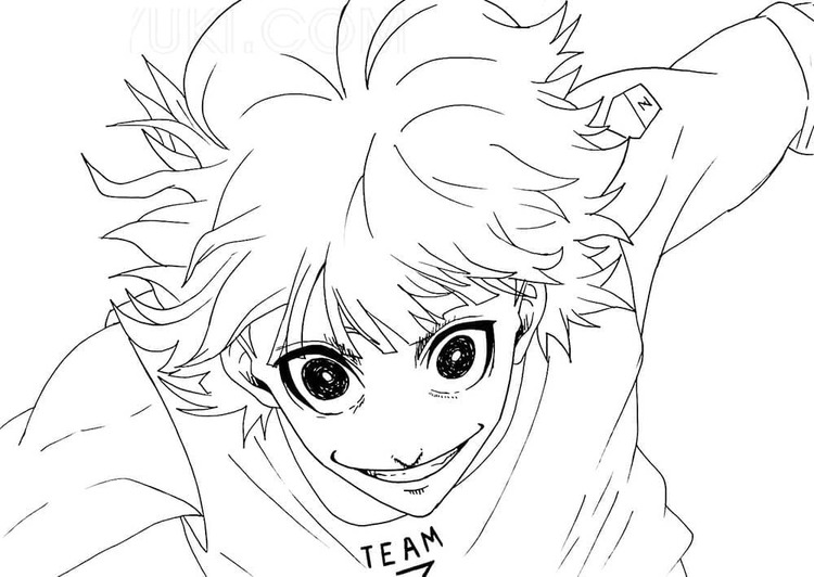 Nakreslete Blue Lock základní u dětí omalovánka