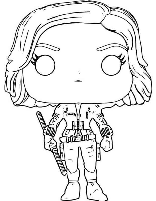 Nakreslete Funko Pop Black Widow omalovánka