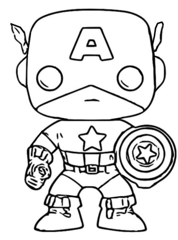 Nakreslete Funko Pop Captain America omalovánka