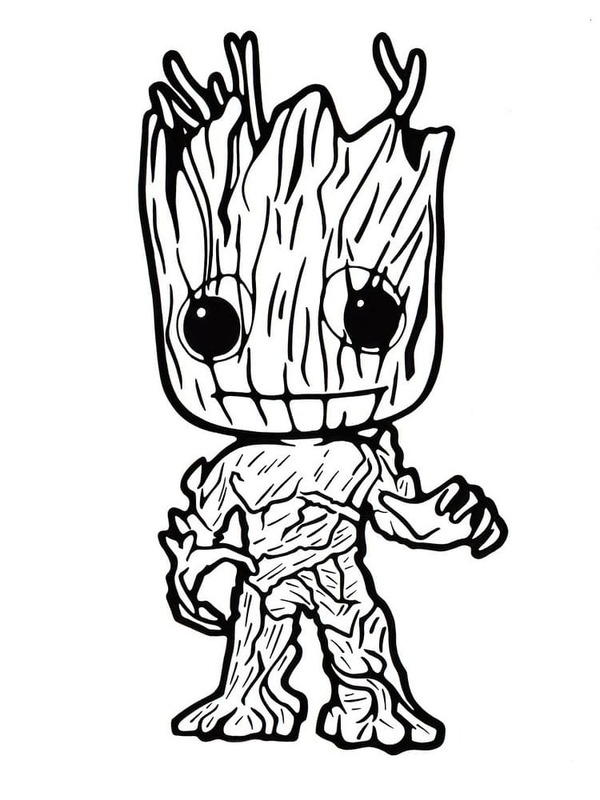 Nakreslete Funko Pop Groot omalovánka