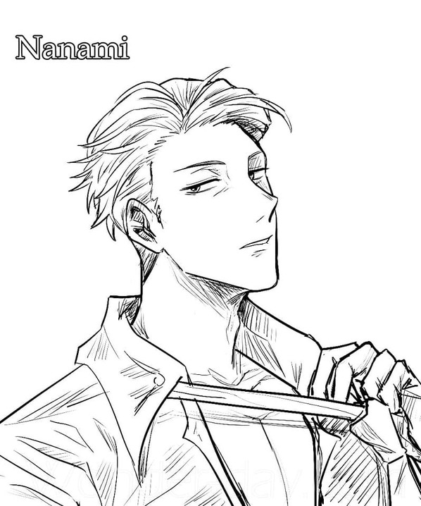 Nakreslete Jujutsu Kaisen prostý omalovánka