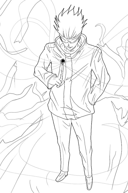 Nakreslete Jujutsu Kaisen tisknutelné omalovánka