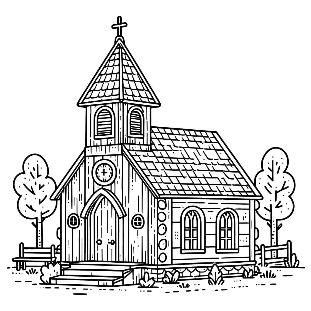 Omalovánka Nakreslete Kostel zdarma