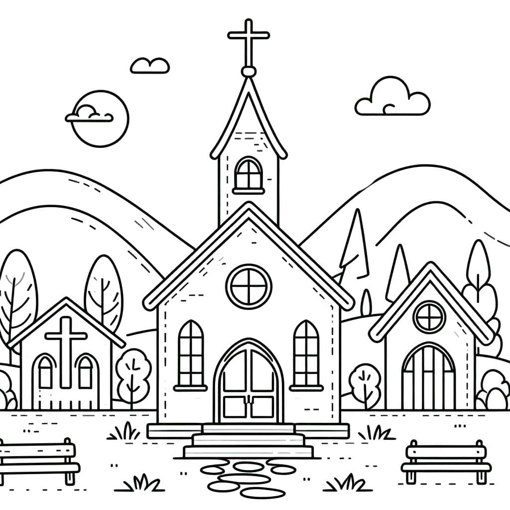 Omalovánka Nakreslete Kostel
