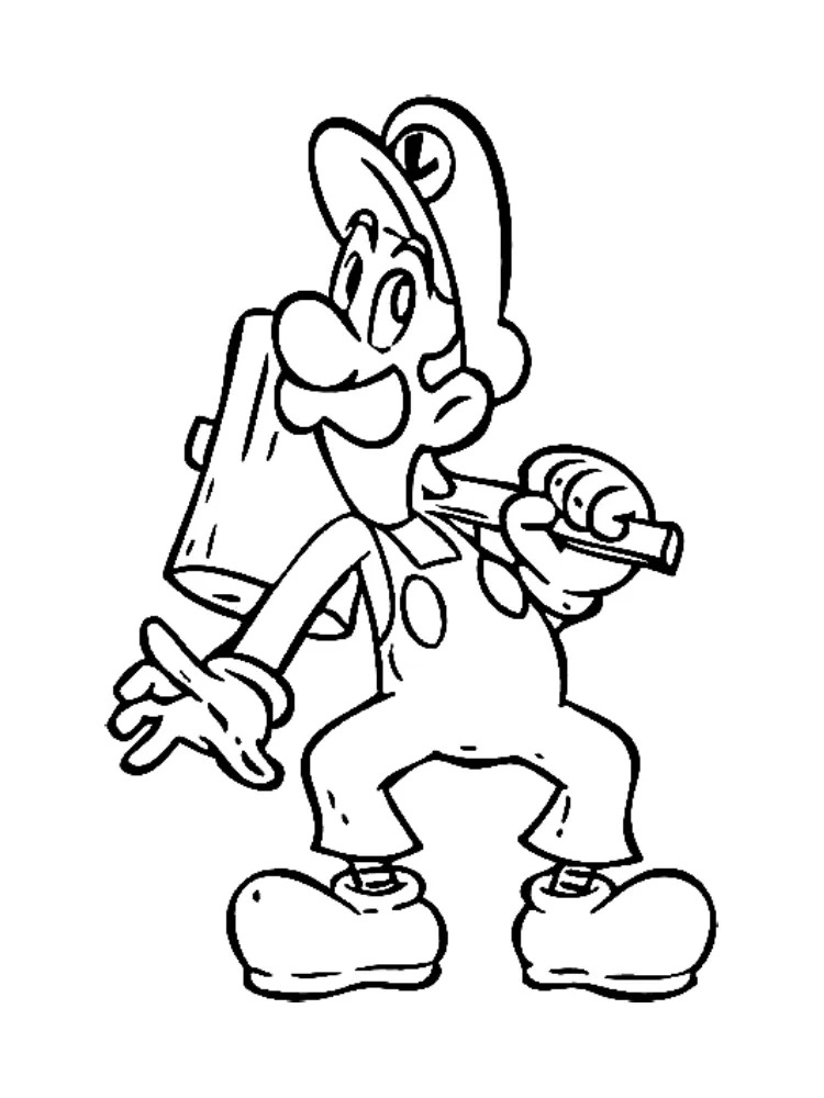 Nakreslete Luigi tisknutelné pro děti omalovánka