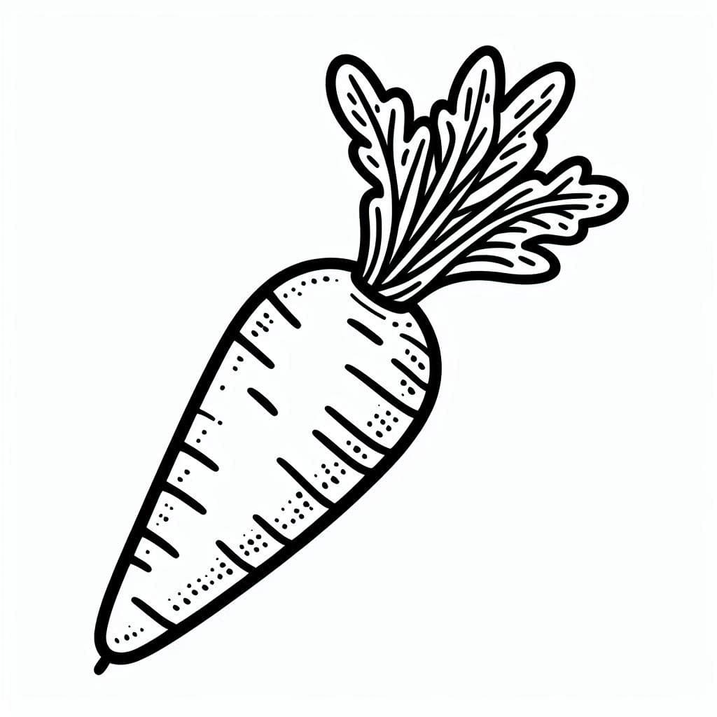 Nakreslete Mrkev snadný u dětí omalovánka