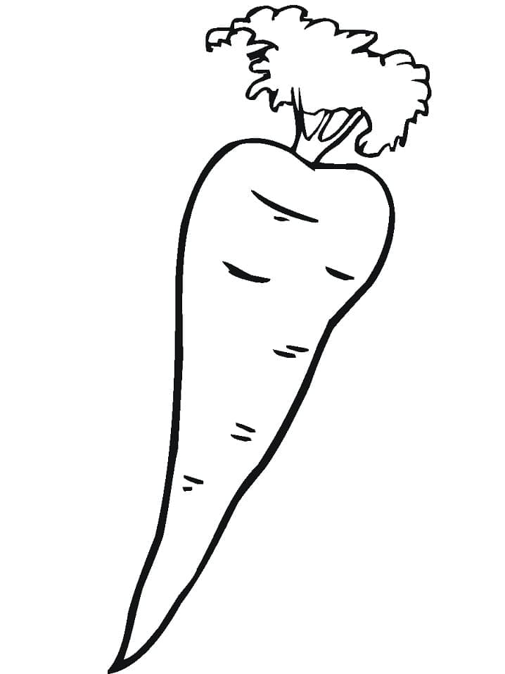 Nakreslete Mrkev tisknutelné pro děti omalovánka