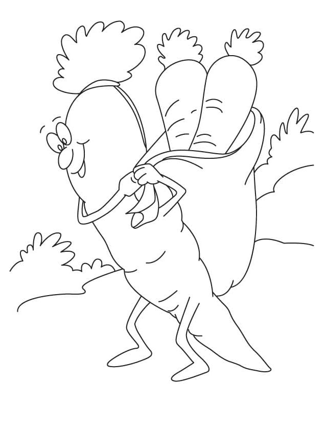 Nakreslete Mrkev velmi prostý omalovánka