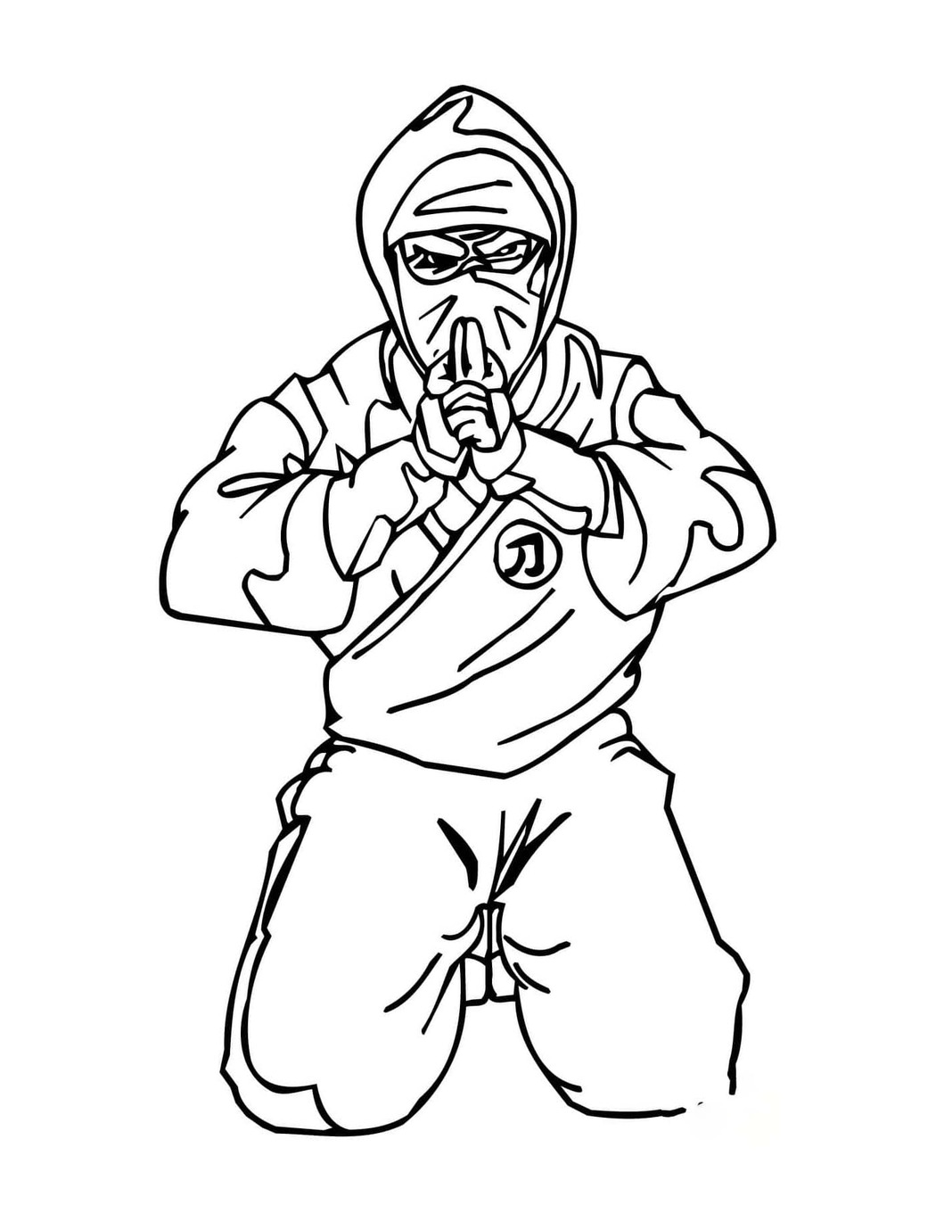 Nakreslete Ninja k vytisknutí zdarma omalovánka