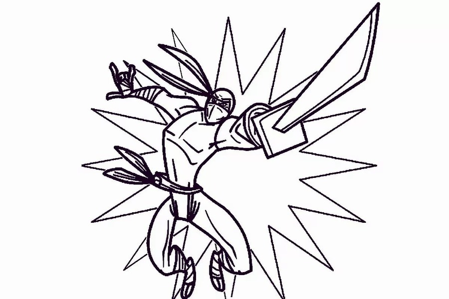 Nakreslete Ninja snadný omalovánka