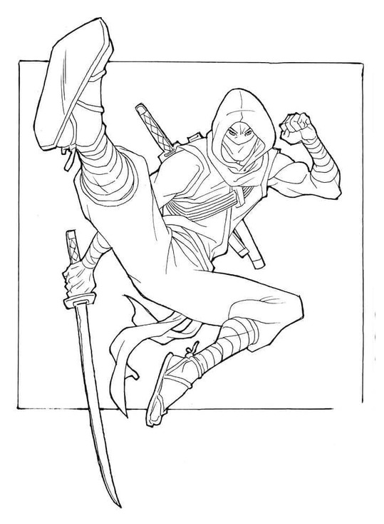 Nakreslete Ninja zdarma snadný omalovánka