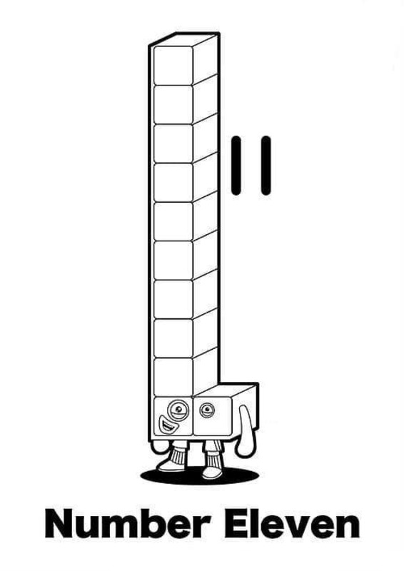 Nakreslete Numberblocks 11 omalovánka