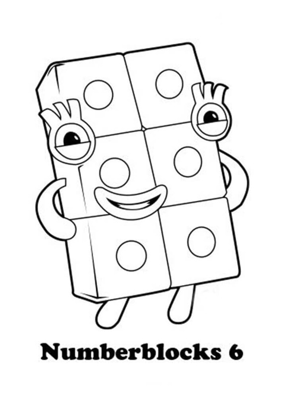 Nakreslete Numberblocks 6 omalovánka
