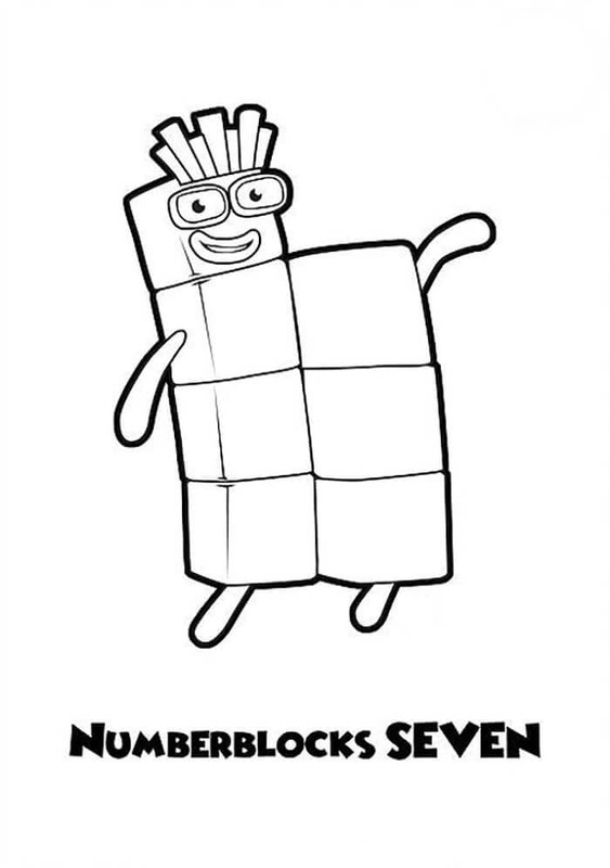 Nakreslete Numberblocks Sedm omalovánka