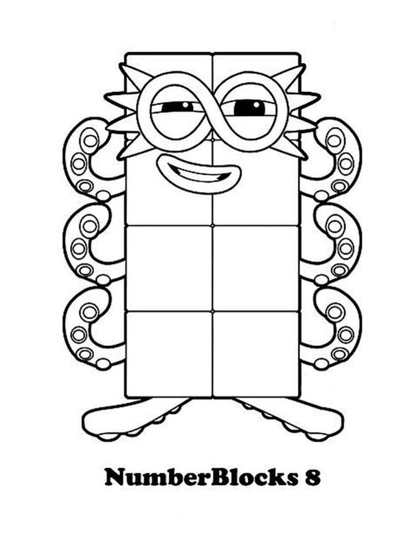 Nakreslete Numberblocks osm omalovánka