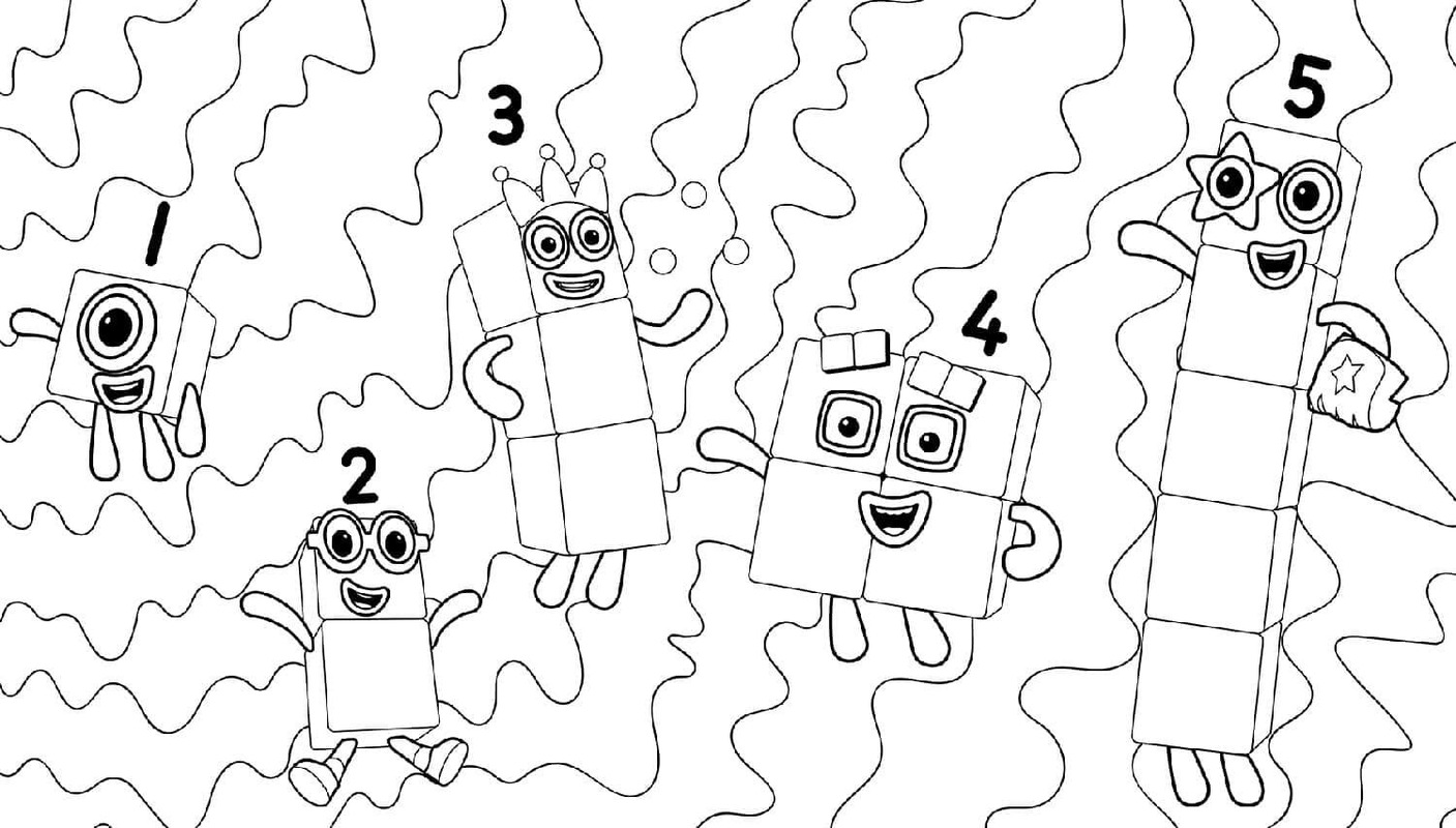 Nakreslete Numberblocks zábava omalovánka