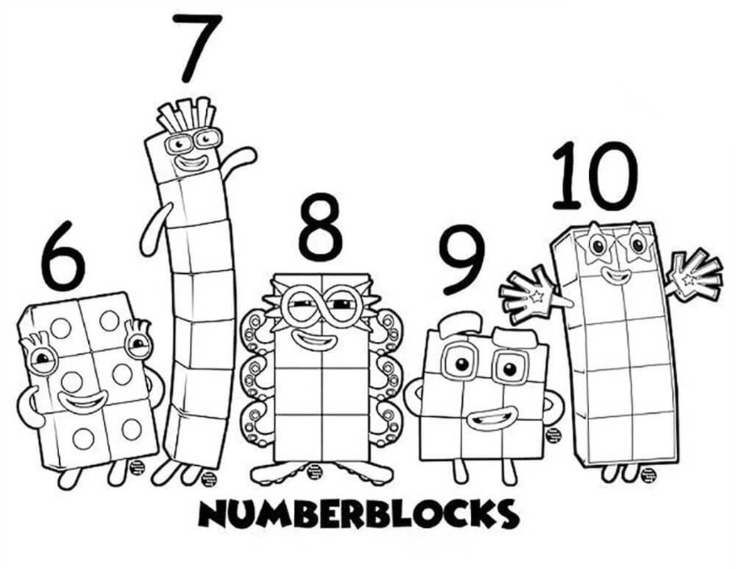 Nakreslete Numberblocks zdarma omalovánka