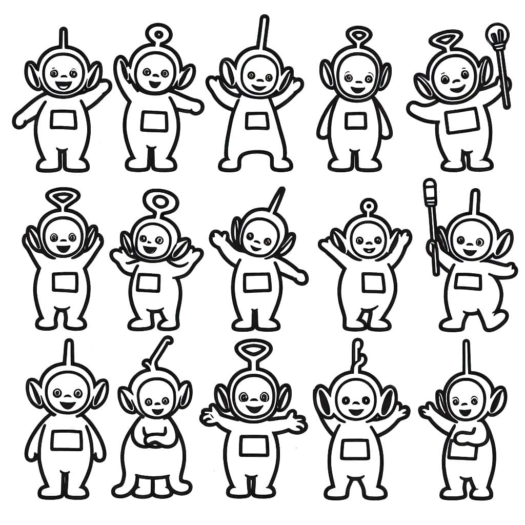 Nakreslete Teletubbies základní u dětí omalovánka