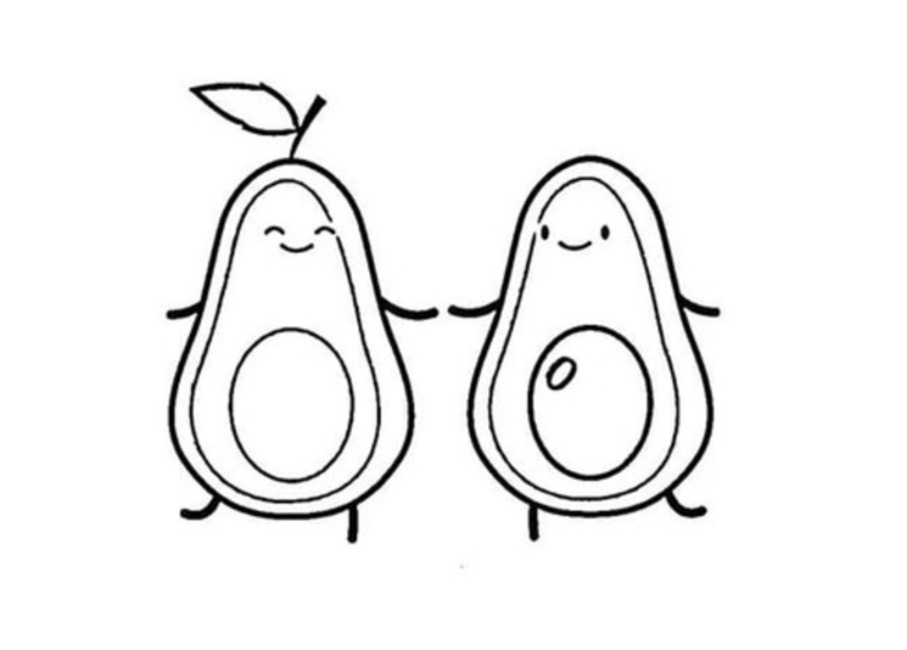 Nakreslete dva Avokádo omalovánka
