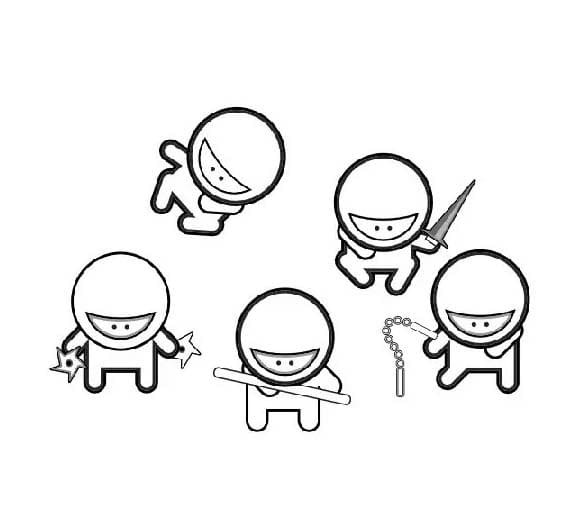 Ninja základní u dětí omalovánka