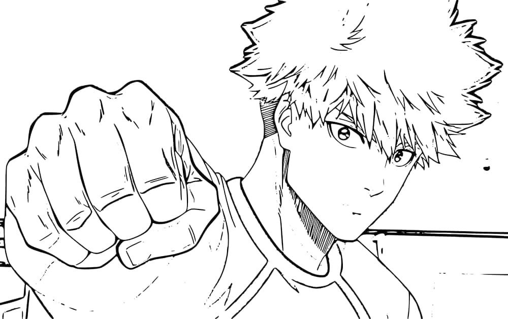 Obraz Blue Lock k vytisknutí zdarma omalovánka