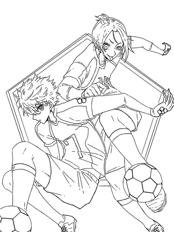 Obraz Blue Lock k vytisknutí omalovánka