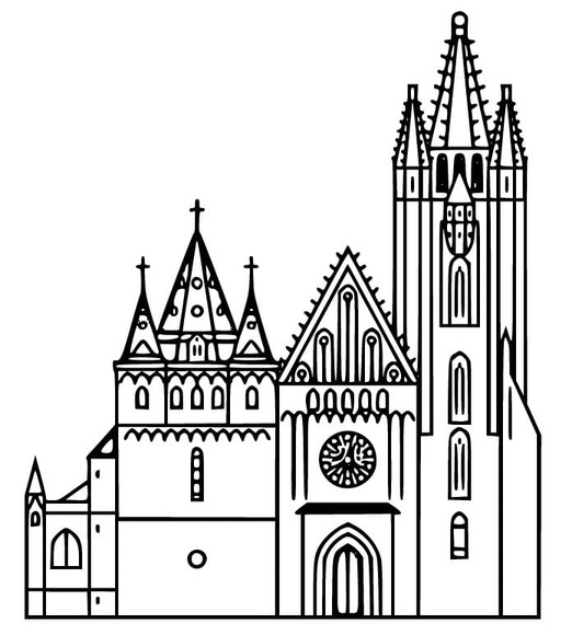 Omalovánka Obraz Kostel Snadný