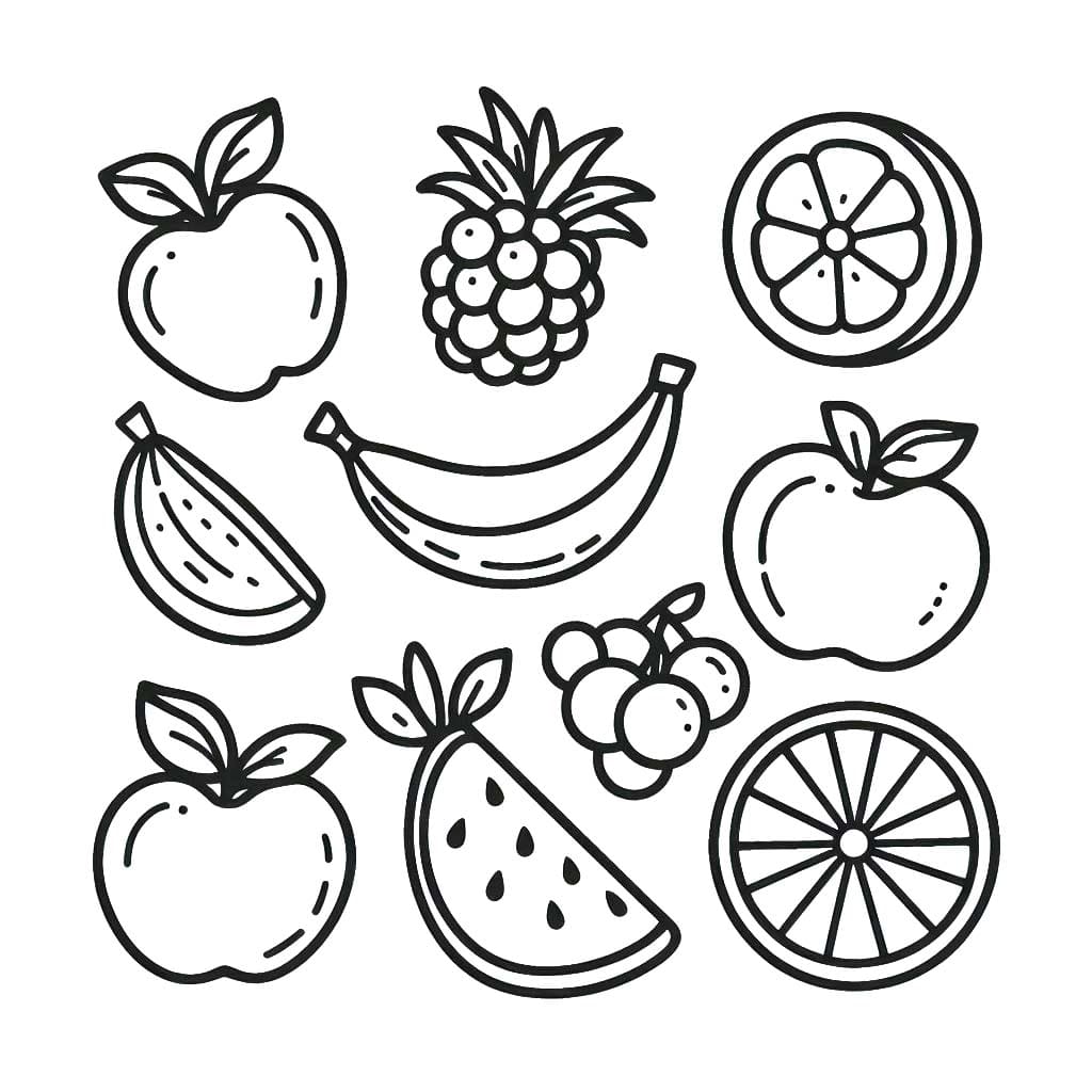 Ovoce k vytisknutí omalovánka