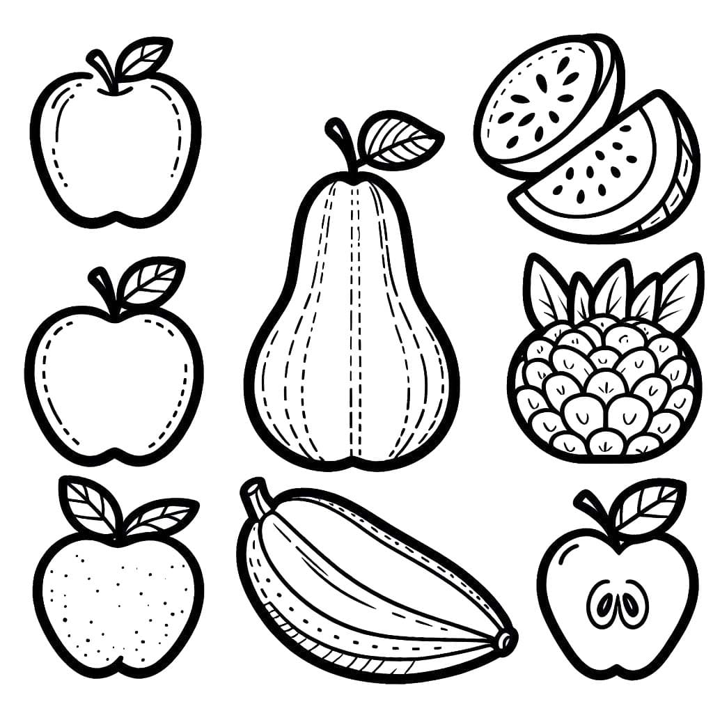 Ovoce zdarma omalovánka
