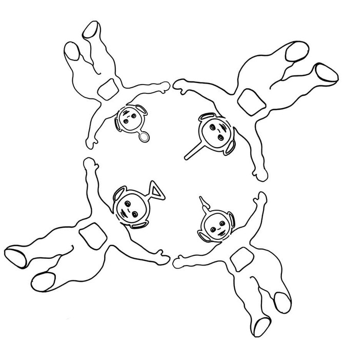 Teletubbies prostý u dětí omalovánka