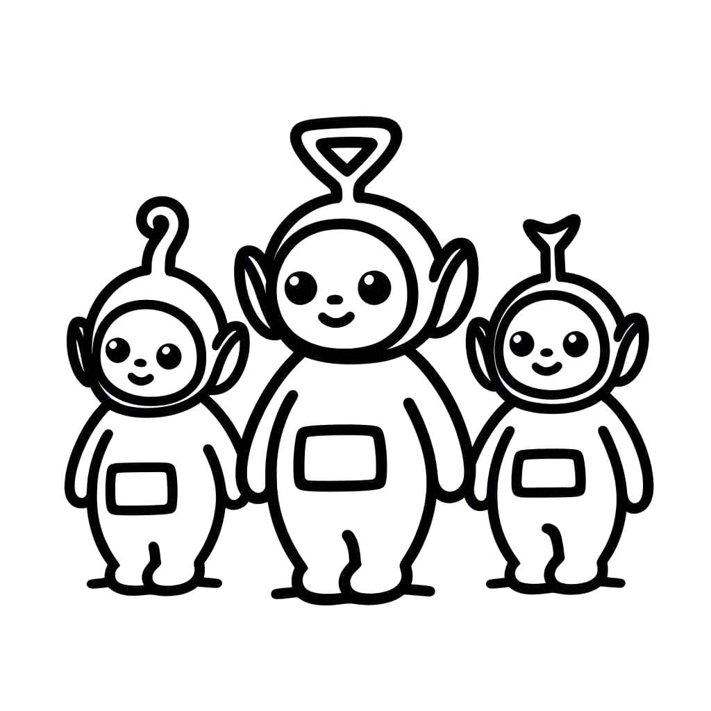 Teletubbies snadný u dětí omalovánka