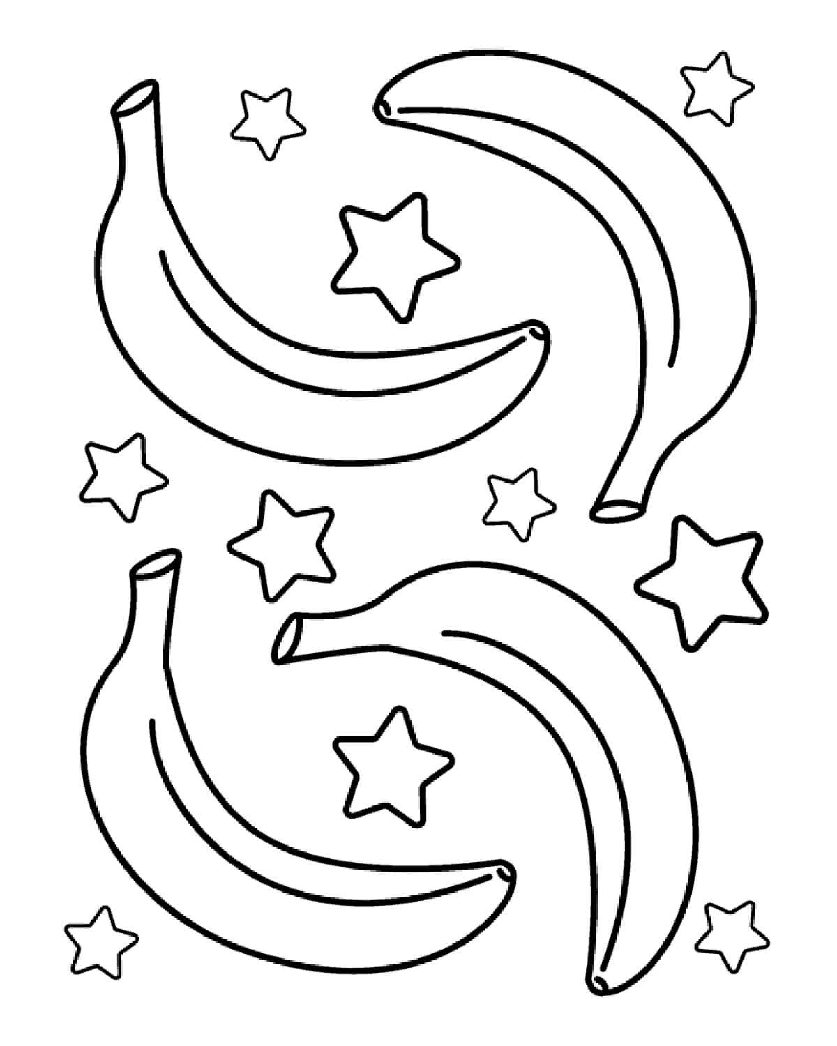 Banán snadný tisknutelné omalovánka