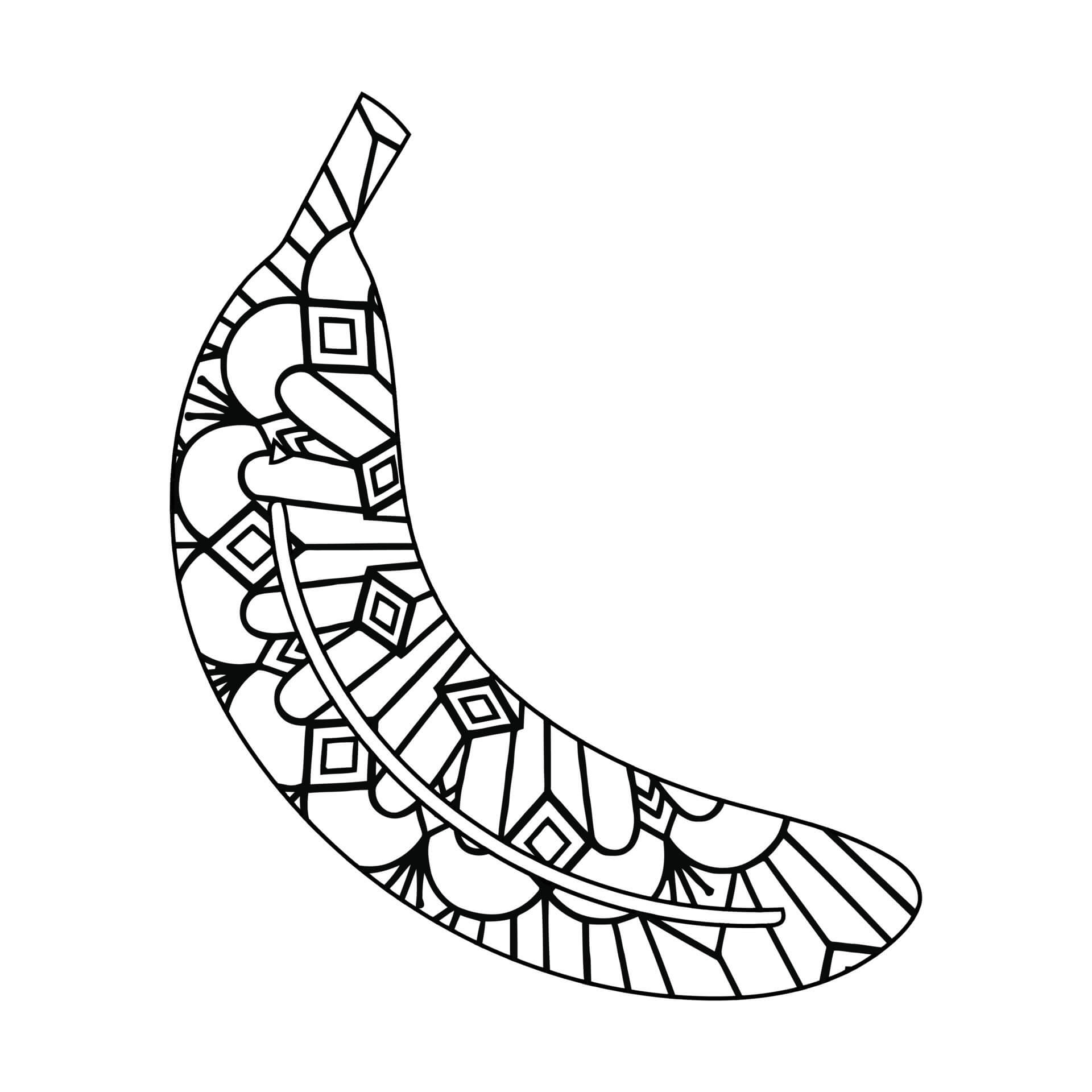 Banán tisknutelné pro děti omalovánka