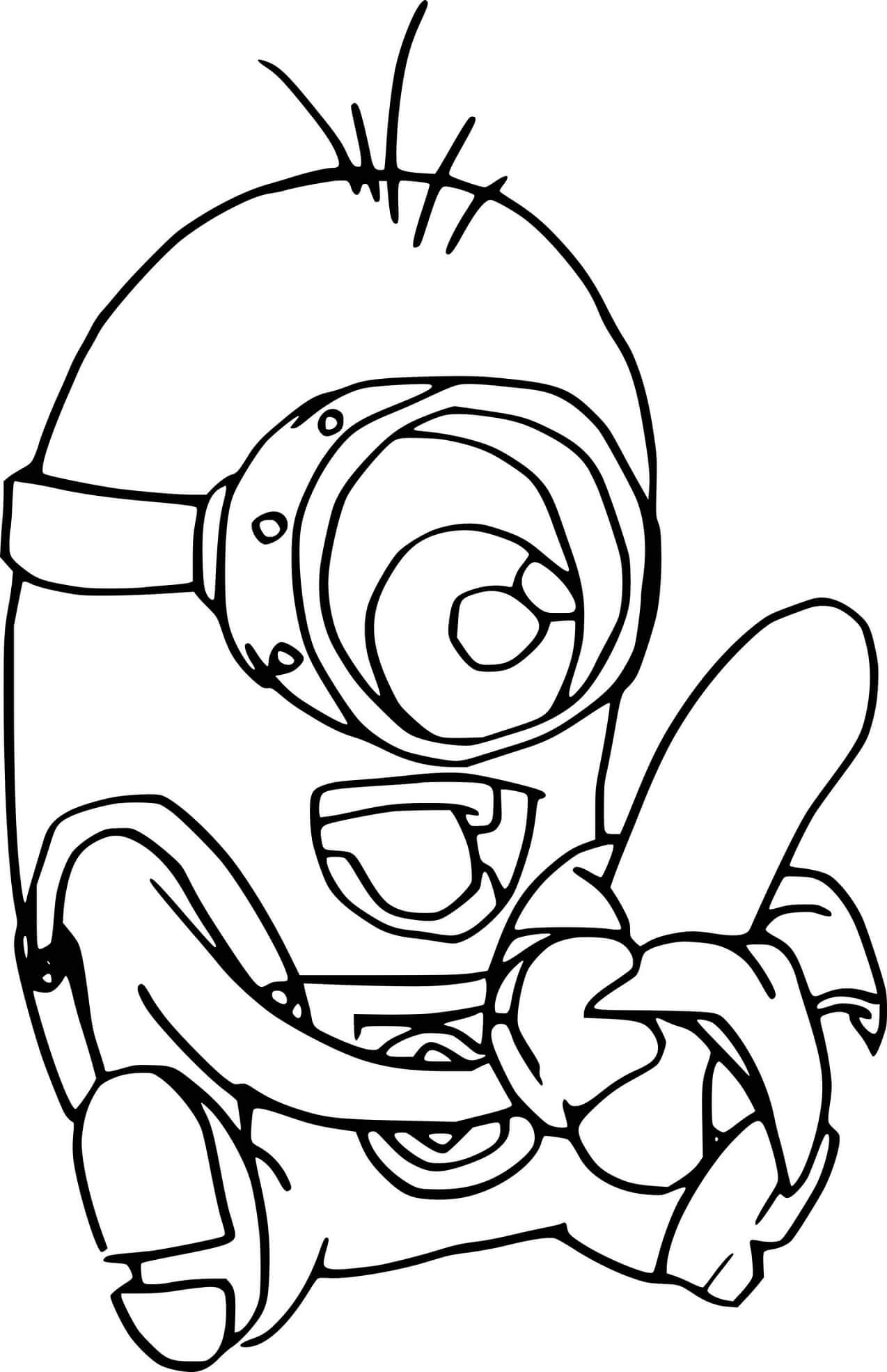 Banán zdarma snadný omalovánka