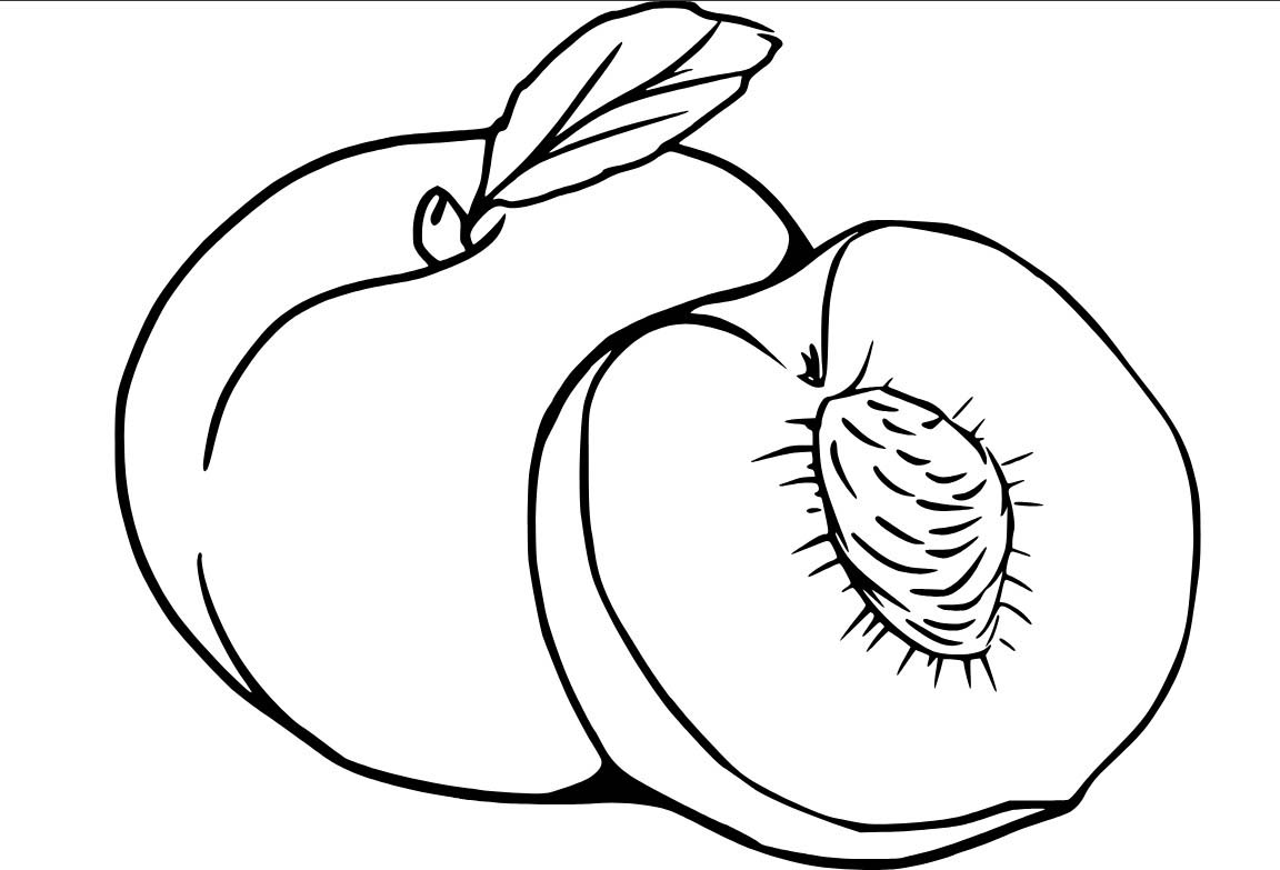 Broskev tisknutelné pro děti omalovánka