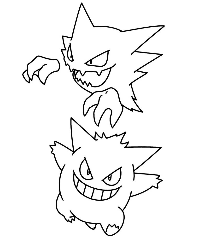 Gengar tisknutelné pro děti omalovánka