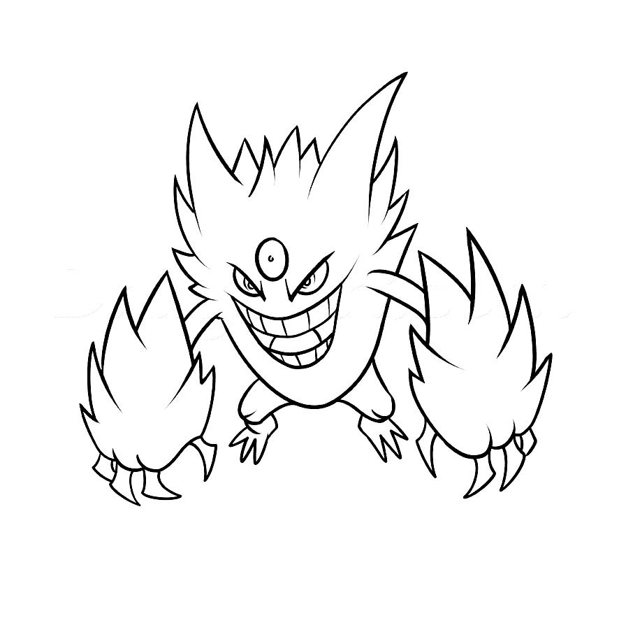 Gengar zdarma pro děti omalovánka