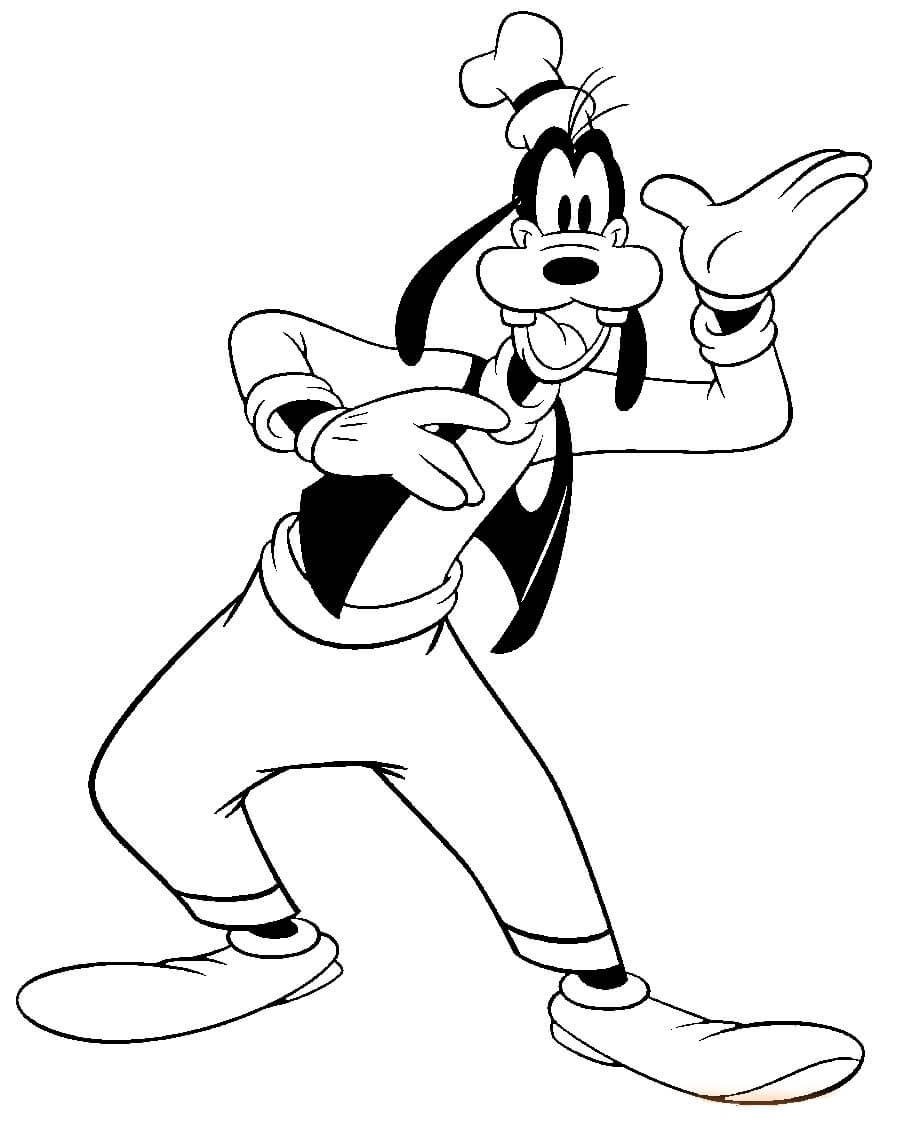 Goofy zdarma pro děti omalovánka