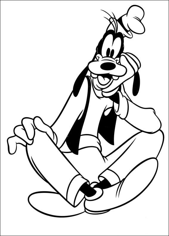 Goofy zdarma tisknutelné pro děti omalovánka