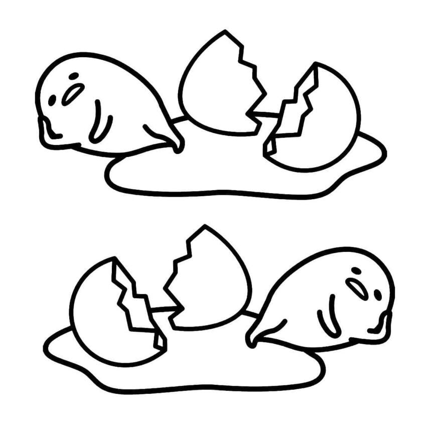 Gudetama prostý u dětí omalovánka